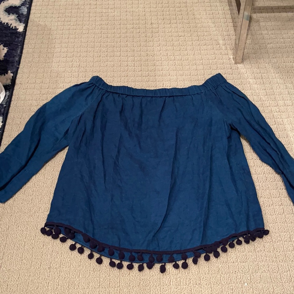 Blue Off Shoulder Top
